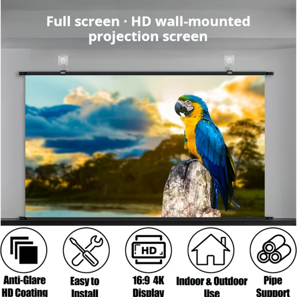 Versatile Projector Screen with Stand – 16:9 Format for Home & Office