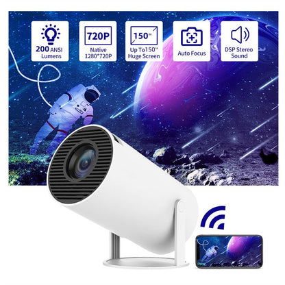 Compact Projector with Rotating Stand & Outdoor Screen