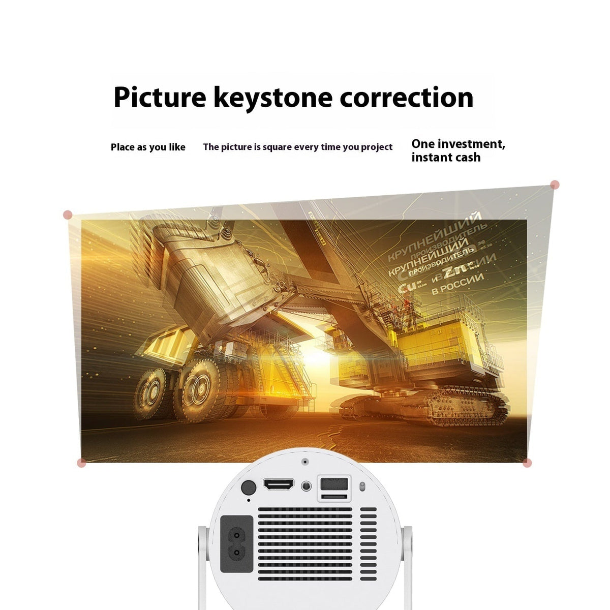 Compact Outdoor Projector with Rotating Screen Stand
