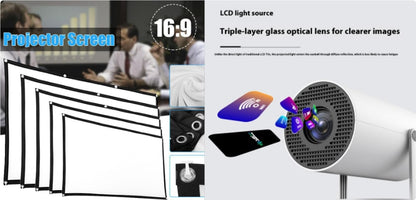 Compact Outdoor Projector with Rotating Screen Stand