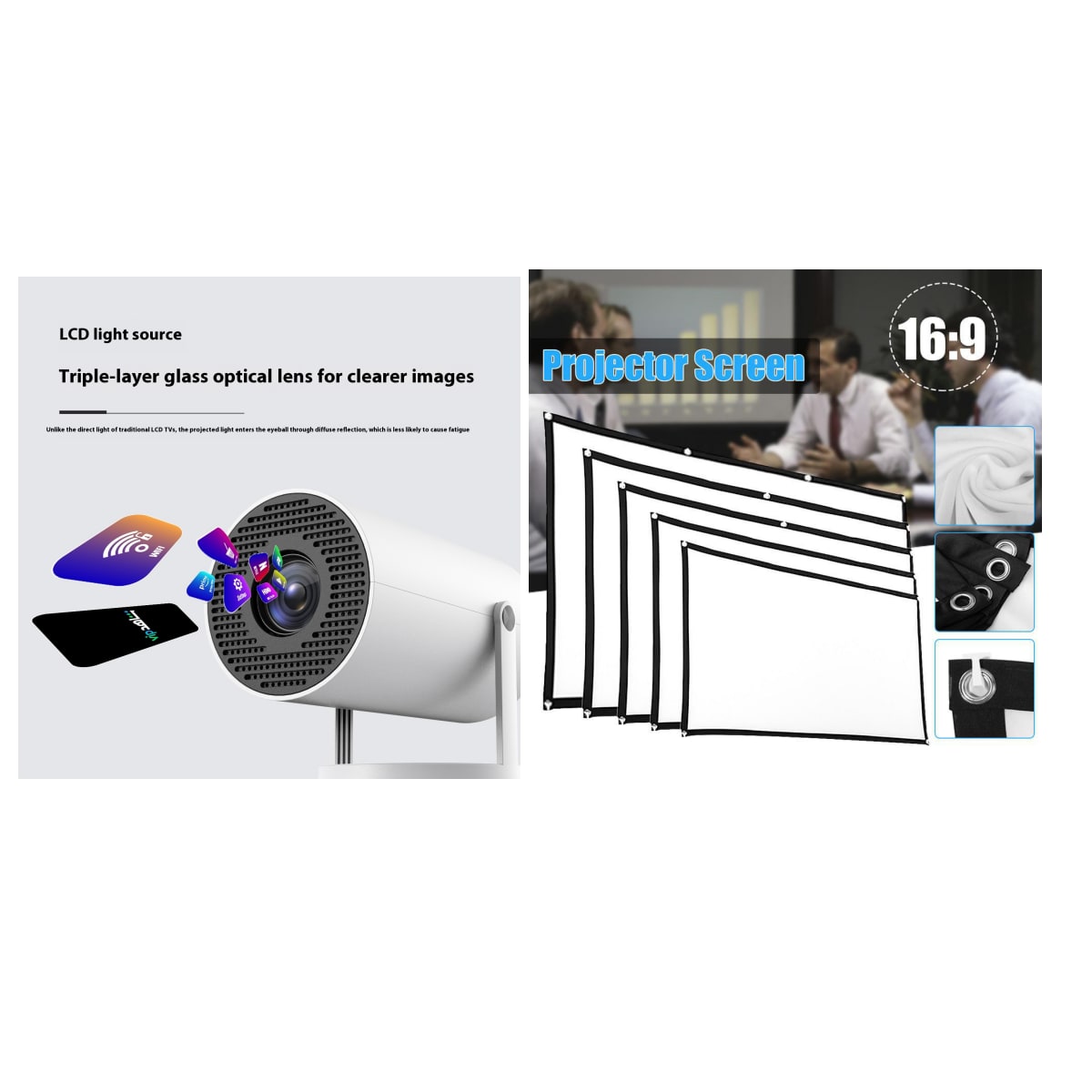 Compact Outdoor Projector with Rotating Screen Stand