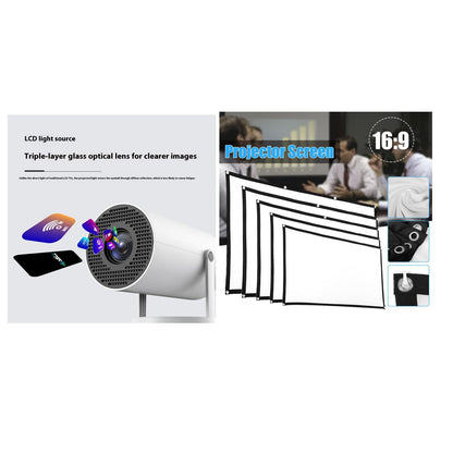 Compact Outdoor Projector with Rotating Screen Stand