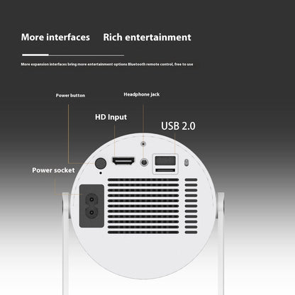 Compact Projector with Rotating Stand & Outdoor Screen