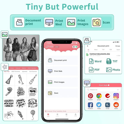 Compact Wireless Printer - Effortless Printing on the Go
