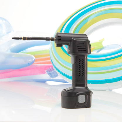 Compact Cordless Tire Pump with Rechargeable Battery and LCD Screen