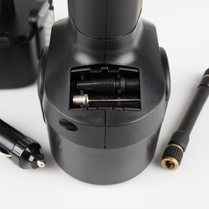 Compact Cordless Tire Pump with Rechargeable Battery and LCD Screen