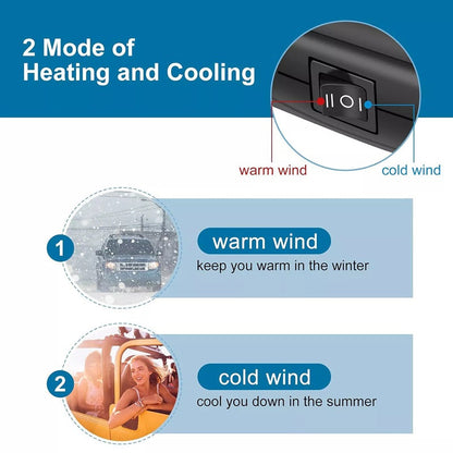 12V Portable Car Heater with 360-Degree Rotating Base