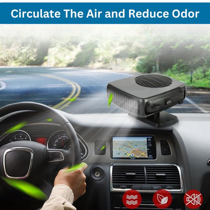 12V Portable Car Heater with 360-Degree Rotating Base