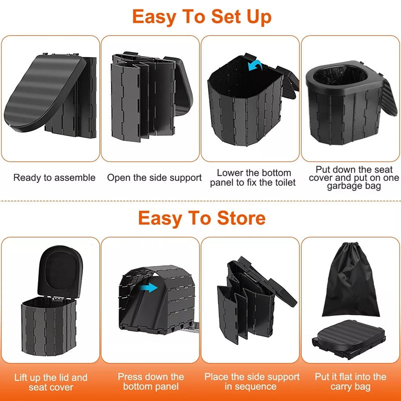 Foldable Portable Toilet – Heavy-Duty Design