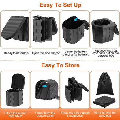 Foldable Portable Toilet – Heavy-Duty Design