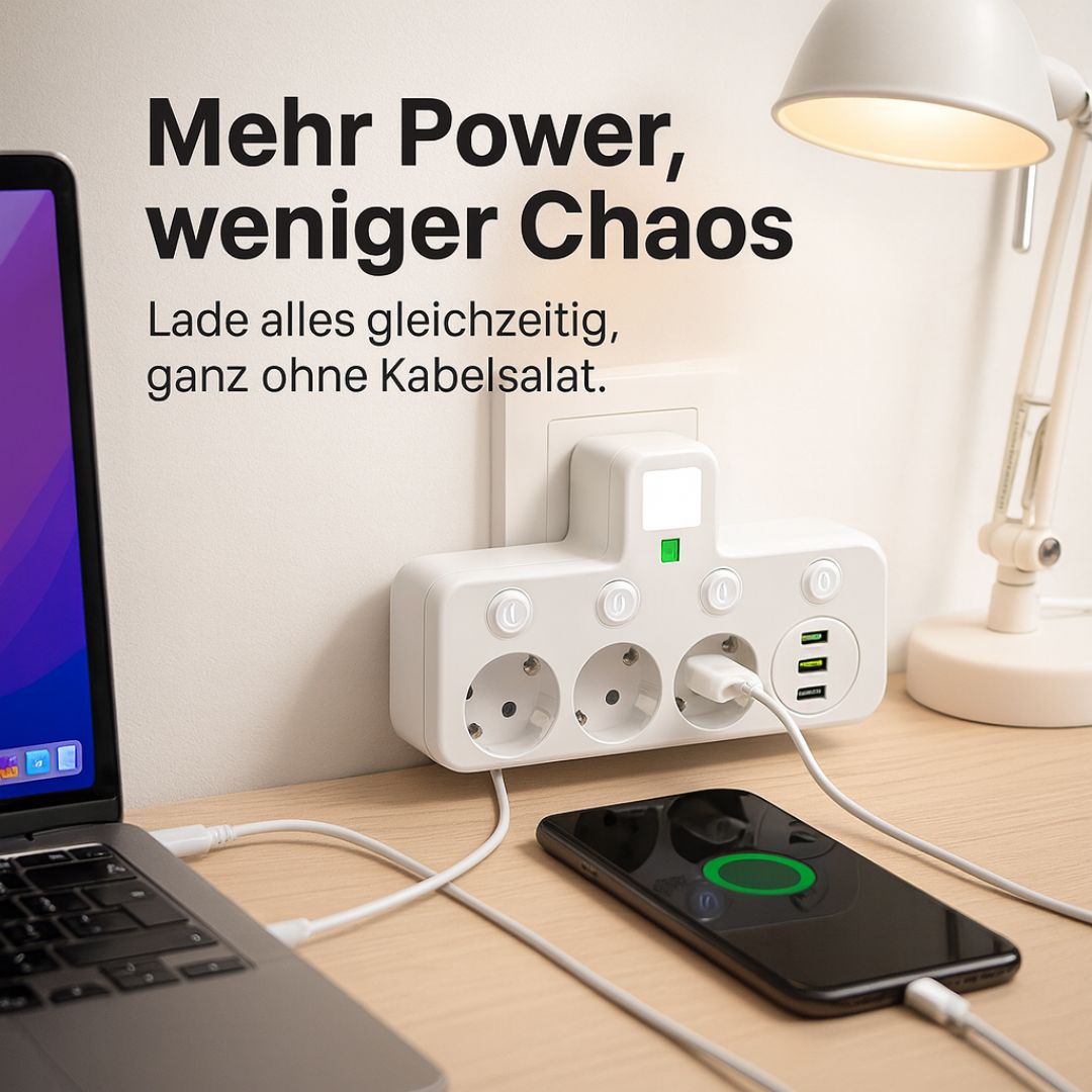 Power Strip with 3 Outlets and USB Ports – Multiple Power Strips with Switch