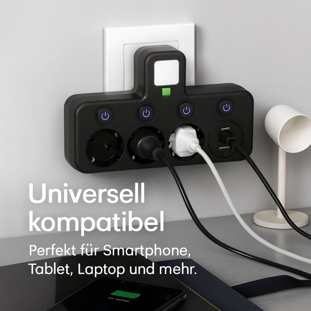Power Strip with 3 Outlets and USB Ports – Multiple Power Strips with Switch