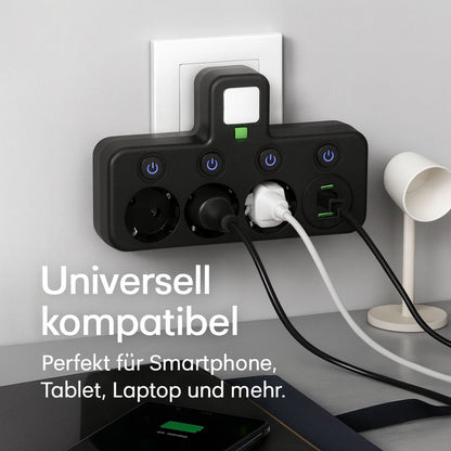 Power Strip with 3 Outlets and USB Ports – Multiple Power Strips with Switch