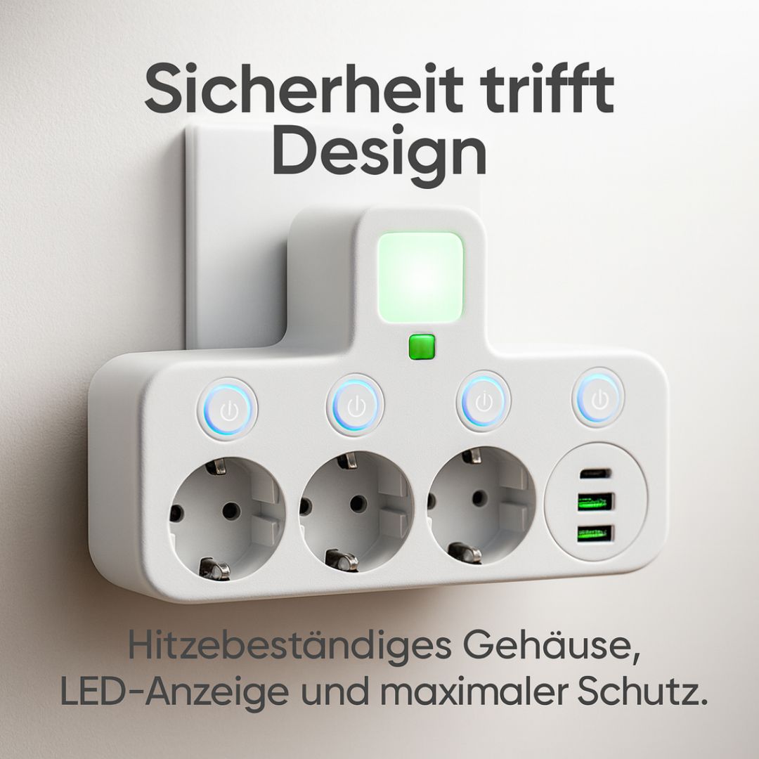 Power Strip with 3 Outlets and USB Ports – Multiple Power Strips with Switch