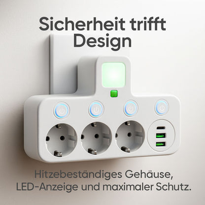 Power Strip with 3 Outlets and USB Ports – Multiple Power Strips with Switch