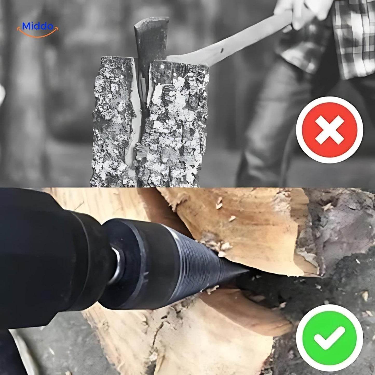 Efficient Wood Splitting Drill for Easy Work Without an Axe