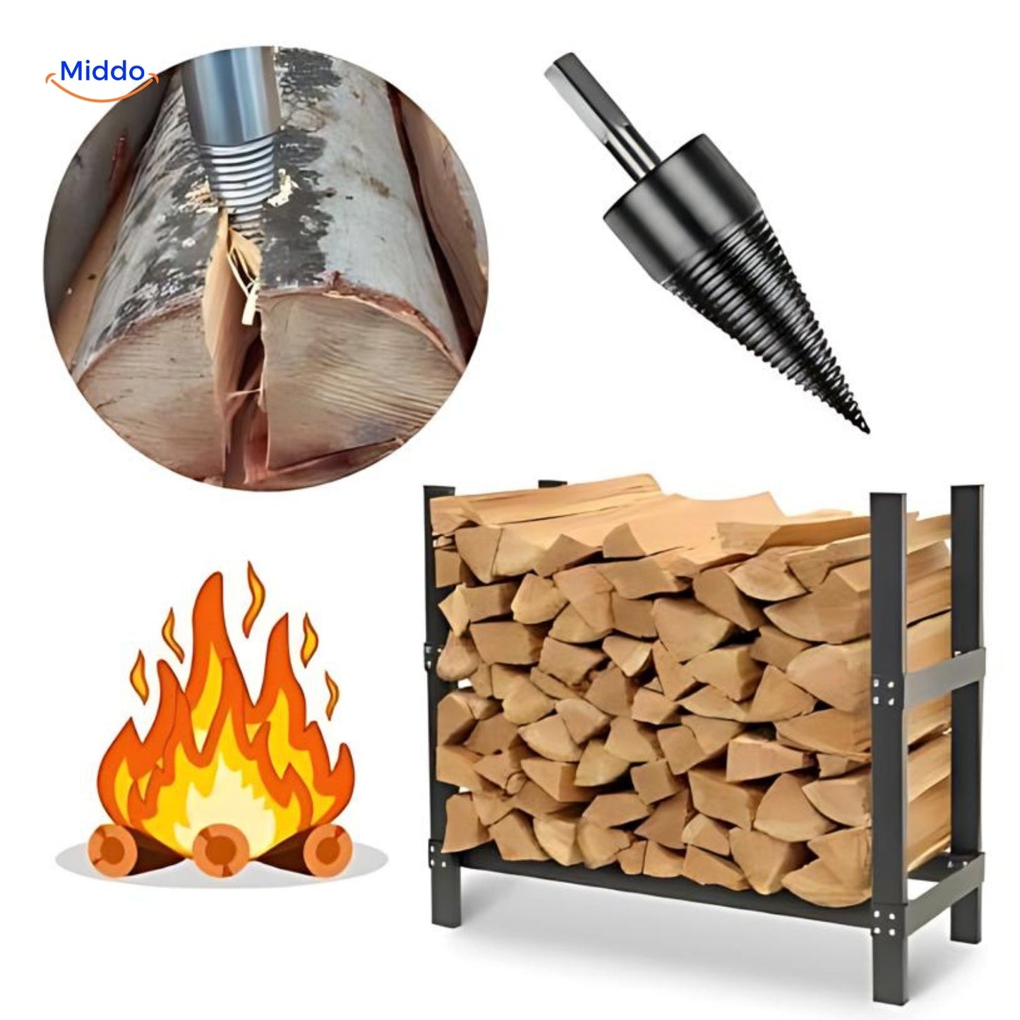 Efficient Wood Splitting Drill for Easy Work Without an Axe
