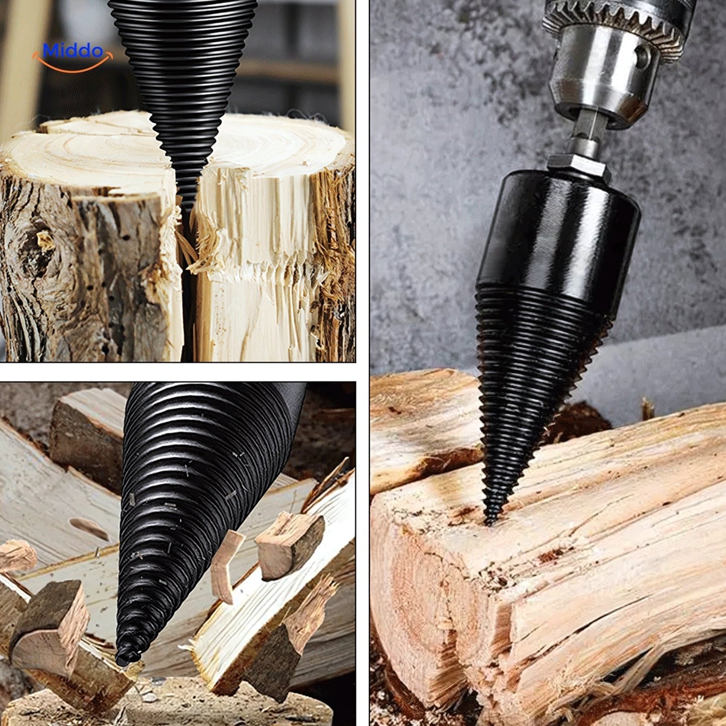 Efficient Wood Splitting Drill for Easy Work Without an Axe