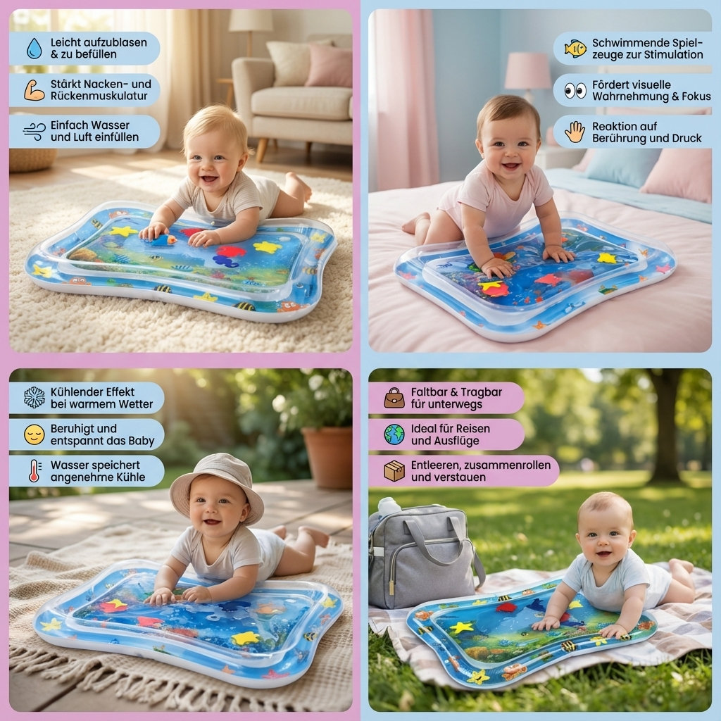 Water Mat for Tummy Time - Playtime Activity for Kids