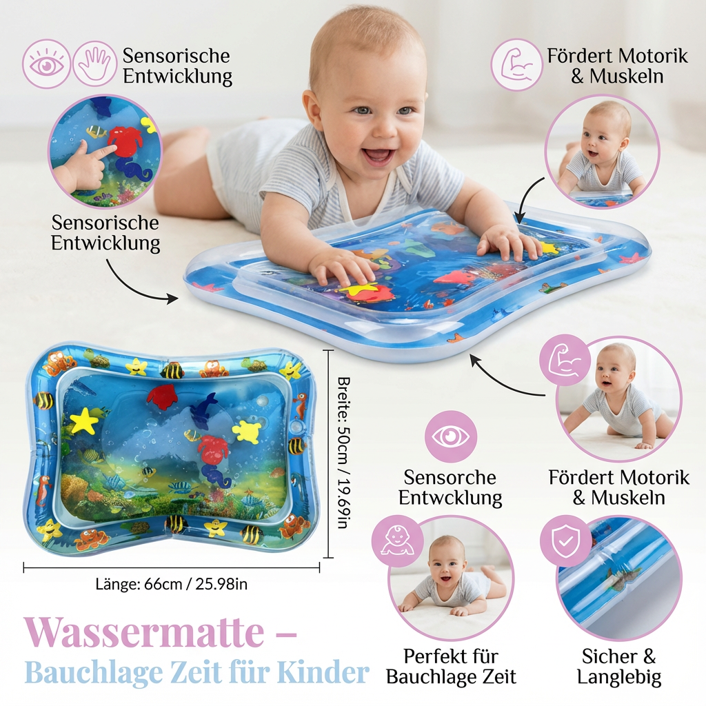 Water Mat for Tummy Time - Playtime Activity for Kids