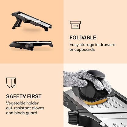 Food Slicer with Cut-Resistant Gloves Included