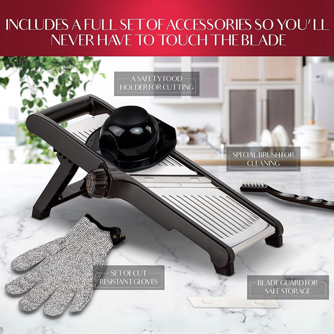 Food Slicer with Cut-Resistant Gloves Included