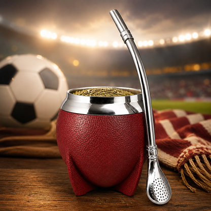Insulated Stainless Steel Yerba Mate Cup Set with Bombilla Straw & Brush - 10oz Travel Design