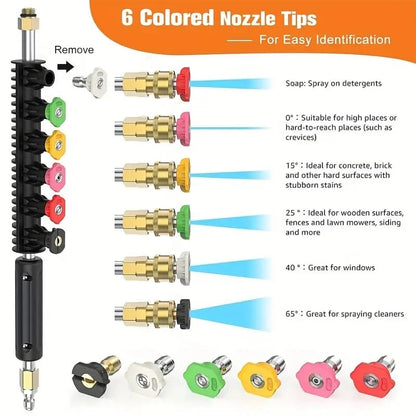 Customizable Pressure Washer Wand with Versatile Nozzle Set