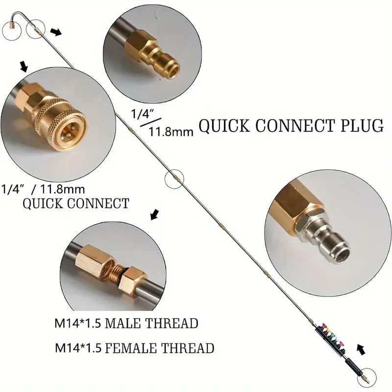Customizable Pressure Washer Wand with Versatile Nozzle Set