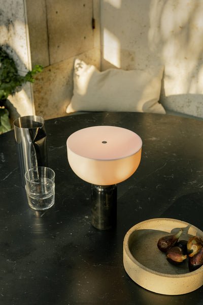 LED Touch-Control Table Lamps with Contemporary Marble Base