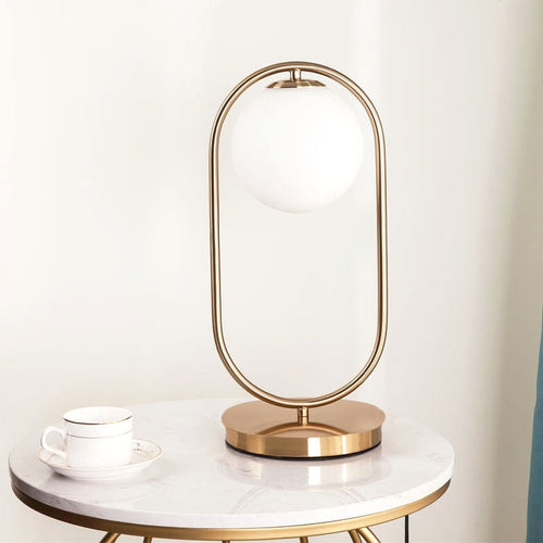 Contemporary Table Lamp with Glass Globe Shade