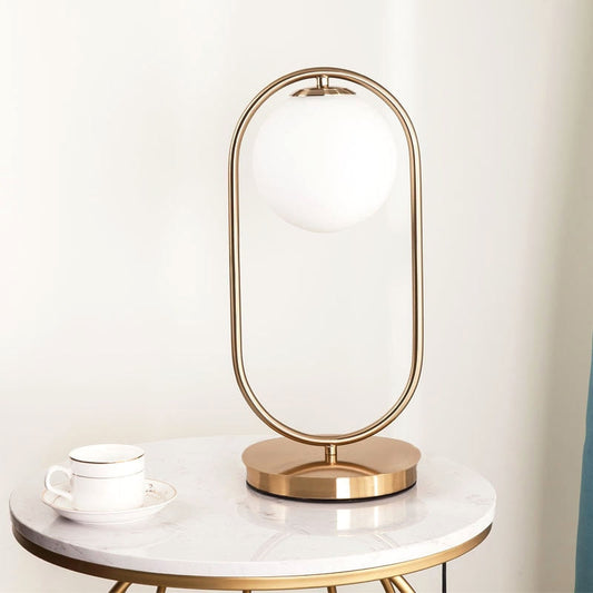 Contemporary Table Lamp with Glass Globe Shade
