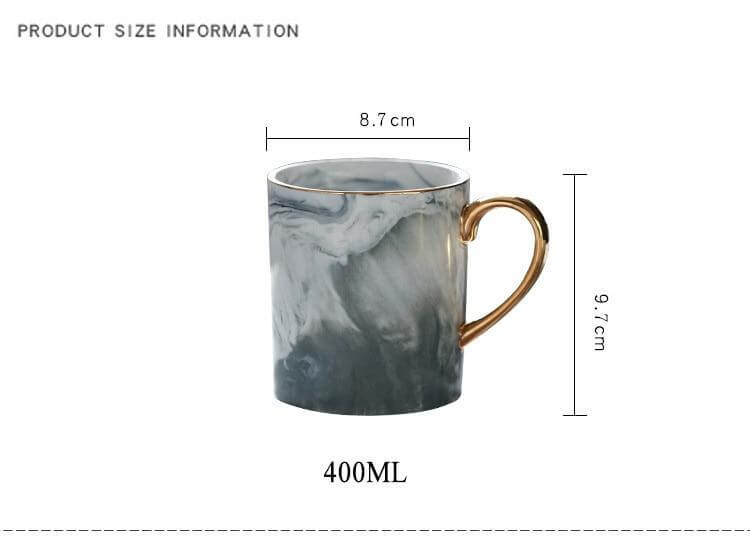 European Porcelain Mug with Marble Design