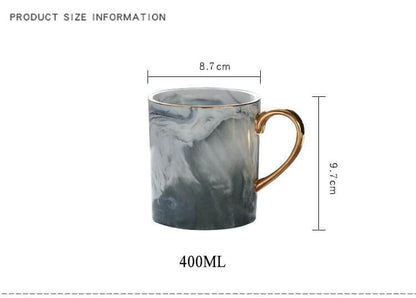 European Porcelain Mug with Marble Design