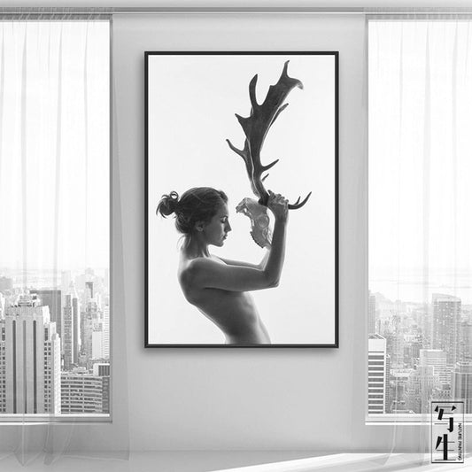 Canvas Wall Art Paintings featuring Antlers for Women
