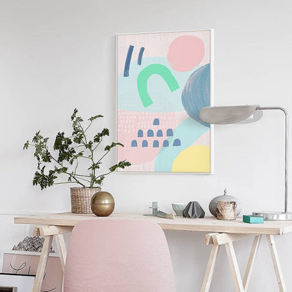 Charming Pink Abstract Princess - Canvas Wall Art Décor