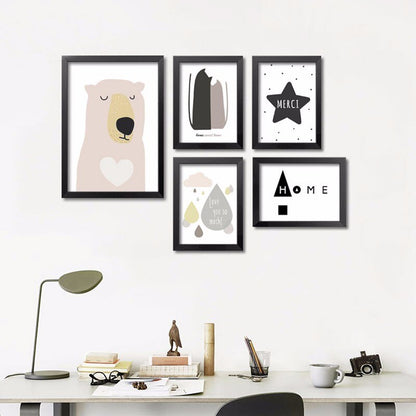 Cartoon Bear Canvas Art Print - Wall Decor Painting