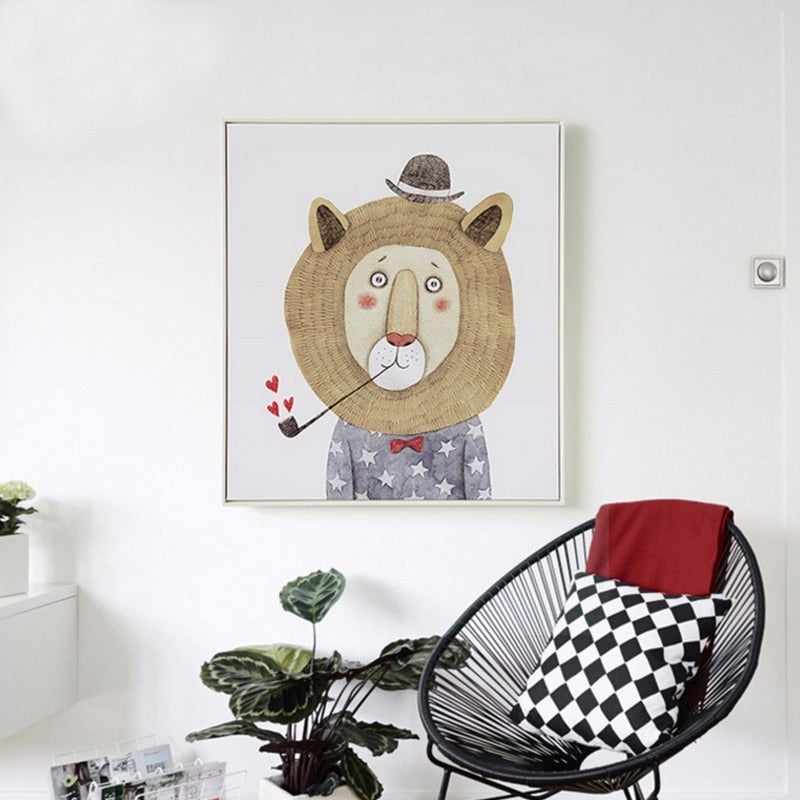 Canvas Art Print of Animal Sketches Depicting Human Figures
