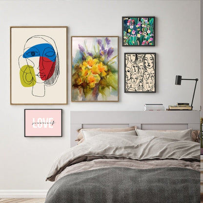 Abstract Canvas Artwork - Love Yourself Wall Decor