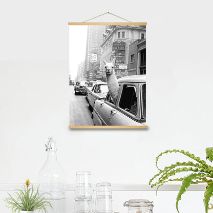 Taxi Canvas Art featuring Alpaca – Wall Decoration