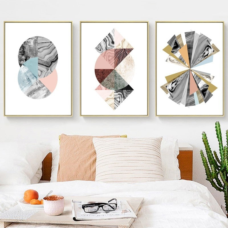 Vibrant Marble Abstract Canvas Art for Elegant Interiors