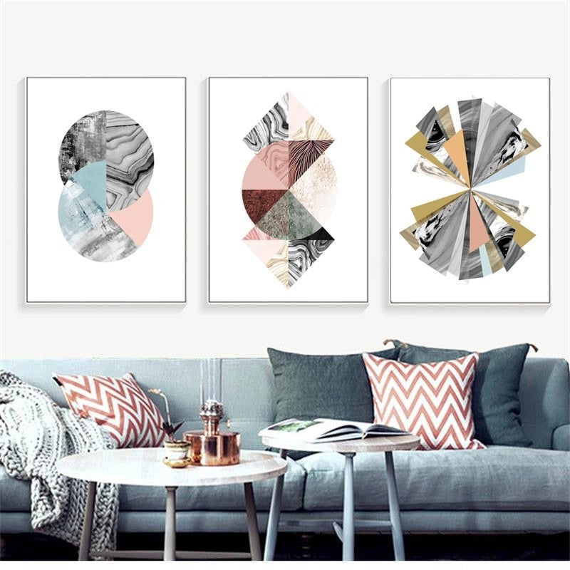 Vibrant Marble Abstract Canvas Art for Elegant Interiors