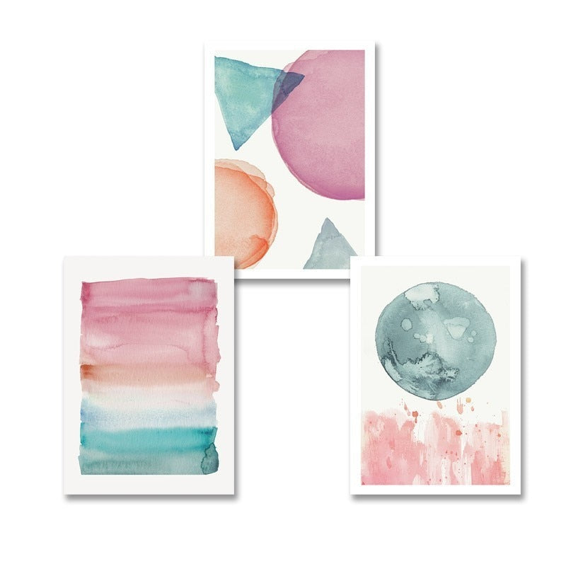 Elegant Pink and Blue Abstract Canvas Art for Modern Spaces