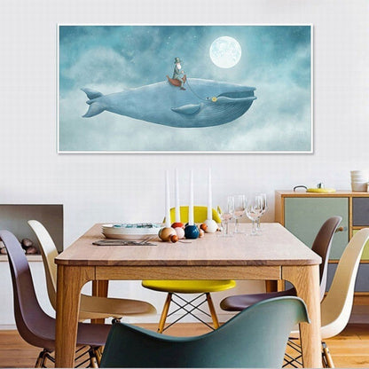 Serene Blue Whale Canvas Art for Tranquil Spaces