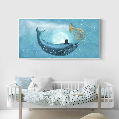Serene Blue Whale Canvas Art for Tranquil Spaces