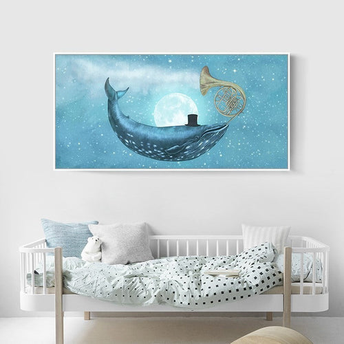 Serene Blue Whale Canvas Art for Tranquil Spaces