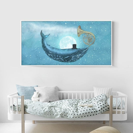 Serene Blue Whale Canvas Art for Tranquil Spaces