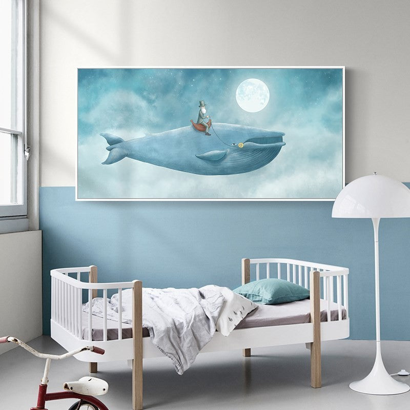 Serene Blue Whale Canvas Art for Tranquil Spaces