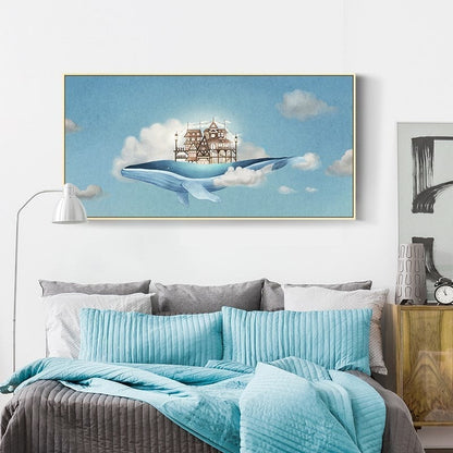 Serene Blue Whale Canvas Art for Tranquil Spaces