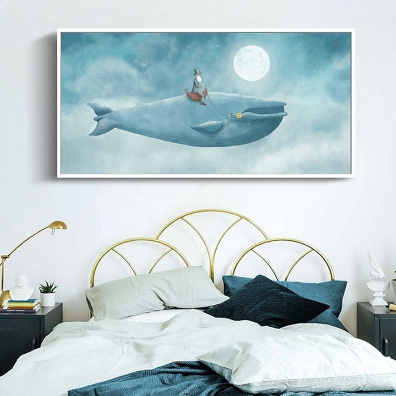 Serene Blue Whale Canvas Art for Tranquil Spaces